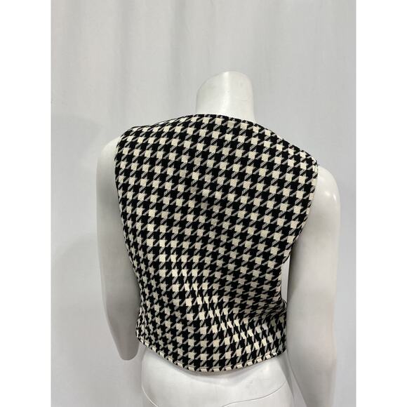 Gucci '2019' Black Houndstooth Wool Vest - Size 4 - Picture 3 of 5